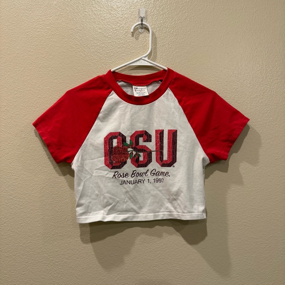Vintage 1997 Ohio State Rose Bowl Champion Crop Tee Medium